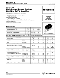 MHW7185C datasheet:  750 MHz CATV amplifier MHW7185C