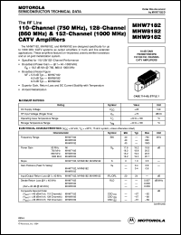 MHW9182 datasheet: 110/128/152-channel  CATV line extender amplifier MHW9182