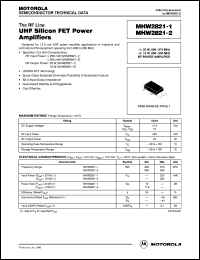 MHW2821-2 datasheet: VHF silicon FET power amplifier MHW2821-2