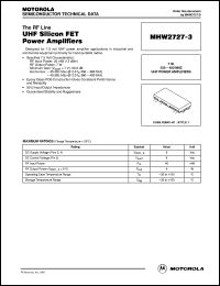 MHW2727-3 datasheet: VHF silicon FET power amplifier MHW2727-3