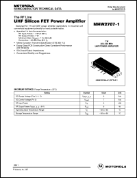 MHW2707-1 datasheet: VHF silicon FET power amplifier MHW2707-1
