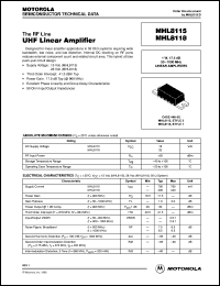 MHL8115 datasheet: UHF linear amplifier MHL8115