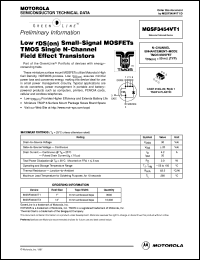 MGSF3454VT3 datasheet: Low rDS(on) small-signal MOSFET tmos single N-channel field effect transistor MGSF3454VT3