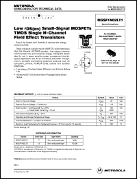 MGSF1N02LT3 datasheet: Low rDS(on) small-signal MOSFET tmos single N-channel field effect transistor MGSF1N02LT3