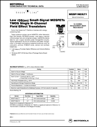MGSF1N03LT3 datasheet: Low rDS(on) small-signal MOSFET tmos single N-channel field effect transistor MGSF1N03LT3