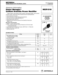 MGR1018 datasheet: Gallium arsenide power rectifier MGR1018