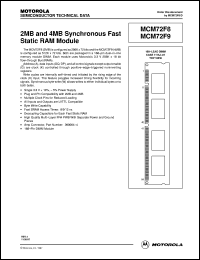 MCM72F9DG12 datasheet: 2MB and 4MB synchronous fast static RAM module MCM72F9DG12