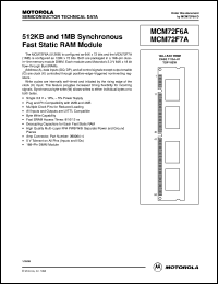 MCM72F6ADG10 datasheet: 512KB and 1MB synchronous fast static RAM module MCM72F6ADG10