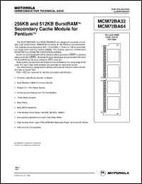 MCM72BA64SG60 datasheet: 256KB and 512KB burstRAM secondary cache module for pentium MCM72BA64SG60