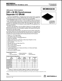 MCM69Q536TQ6R datasheet: 32K x 36 bit synchronous separate I/O SRAM MCM69Q536TQ6R