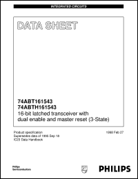 74ABT161543DL datasheet: 16-bit latched transceiver with dual enable and master reset (3-State) 74ABT161543DL