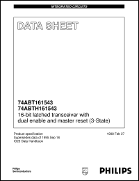 74ABTH161543DGG datasheet: 16-bit latched transceiver with dual enable and master reset (3-State) 74ABTH161543DGG