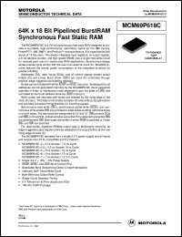 MCM69P618CTQ4 datasheet: 64K x 18 bit pipelined burstRAM synchronous fast static RAM MCM69P618CTQ4