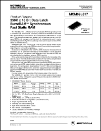 MCM69L817ZP6.5R datasheet: 256K x 18 bit data latch burstRAM synchronous fast static RAM MCM69L817ZP6.5R