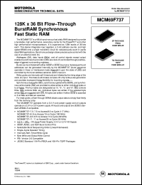 MCM69F737TQ8R datasheet: 128K x 36 bit flow-through burstRAM synchronous fast static RAM MCM69F737TQ8R