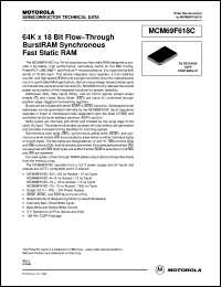 MCM69F618CTQ10R datasheet: 64K x 18 bit flow-through burstRAM synchronous fast static RAM MCM69F618CTQ10R