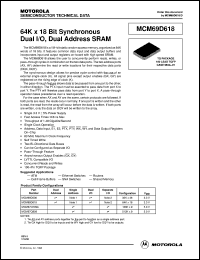 MCM69D618TQ6 datasheet: 32K x 36 bit synchronous dual I/O/, dual address SRAM MCM69D618TQ6