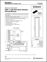 MCM6929AWJ10 datasheet: 256K x 4 bit fast static random access memory MCM6929AWJ10