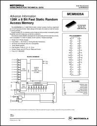 MCM6926AWJ10R datasheet: 128K x 8 bit fast static random access memory MCM6926AWJ10R