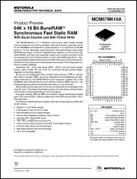 MCM67M618FN9 datasheet: 64K x 18 bit burstRAM synchronous fast static RAM MCM67M618FN9