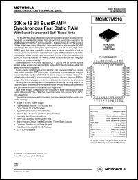 MCM67M518FN14 datasheet: 32K x 18 bit burstRAM synchronous fast static RAM MCM67M518FN14