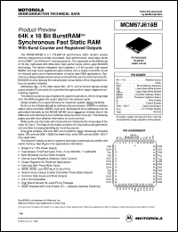 MCM67J618BFN5 datasheet: 64K x 18 bit burstRAM synchronous fast static RAM MCM67J618BFN5