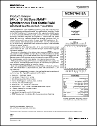 MCM67H618AFN12 datasheet: 64K x 18 bit burstRAM synchronous fast static RAM MCM67H618AFN12