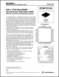 MCM67C618AFN5 datasheet: 64K x 18 bit burstRAM synchronous fast static RAM MCM67C618AFN5