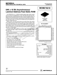 MCM67A618FN15 datasheet: 64K x 18 bit asynchronous/latched address fast static RAM MCM67A618FN15