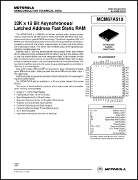 MCM67A518FN12. datasheet: 32K x 18 bit asynchronous/latched address fast static RAM MCM67A518FN12.