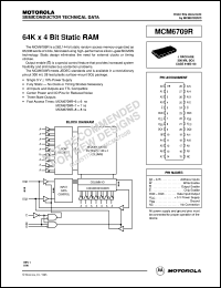 MCM6709RJ7 datasheet: 64K x 4 bit static RAM MCM6709RJ7