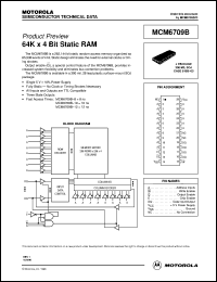 MCM6709BJ12 datasheet: 64K x 4 bit static RAM MCM6709BJ12