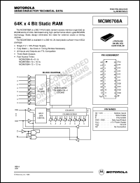 MCM6708AJ10 datasheet: 32K x 8 bit static RAM MCM6708AJ10