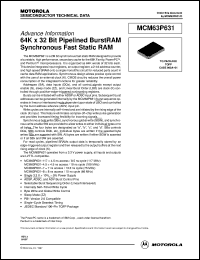 MCM63P631TQ4.5R datasheet: 64K X 32 bit pipelined burstRAM synchronous fact static RAM MCM63P631TQ4.5R