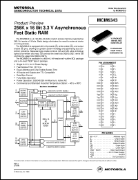 MCM6343TS15 datasheet: 256K X 16 bit 3.3 V asynchronous fact static RAM MCM6343TS15