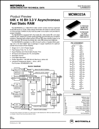 MCM6323AYJ10A datasheet: 64K X 16 bit 3,3V asynchronous fast static RAM MCM6323AYJ10A