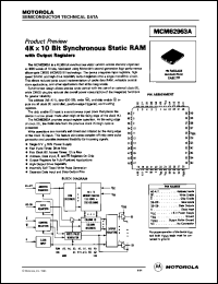 MCM62963AFN30 datasheet: 4K X 10 bit synchronous static RAM MCM62963AFN30