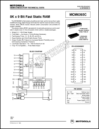 MCM6265CJ20R2 datasheet: 8K X 9 bit fast static RAM MCM6265CJ20R2