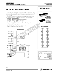 MCM6264CP35 datasheet: 8K X 8 bit fast static RAM MCM6264CP35