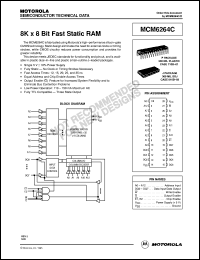 MCM6264CJ15 datasheet: 8K X 8 bit fast static RAM MCM6264CJ15