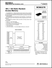 MCM6227BJ15R2 datasheet: 1M X 1 bit static random access memory MCM6227BJ15R2