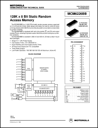 MCM6226BBEJ20 datasheet: 128K X 8 bit static random access memory MCM6226BBEJ20