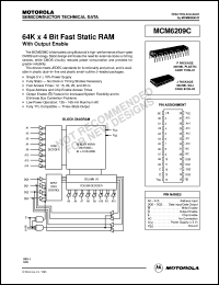 MCM6209CP35 datasheet: 64K X 4 fast static RAM MCM6209CP35