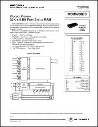 MCM6206BBEJ25 datasheet: 32K X 8 bit fast static RAM MCM6206BBEJ25