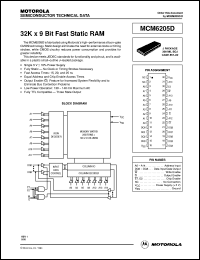 MCM6205DJ15R2 datasheet: 32K X 9 bit fast static RAM MCM6205DJ15R2