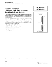 MCM36F9DG10 datasheet: 1MB and 2MB synchronous fast static RAM  module MCM36F9DG10