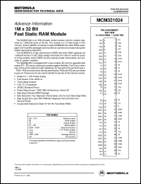 MCM321024SG20 datasheet: 1M x 32 bit fast static RAM module MCM321024SG20