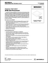 MC92501GC datasheet: ATM cell processor MC92501GC