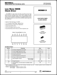 MC88913D datasheet: Low skew CMOS clock driver MC88913D
