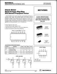 MC74F803D datasheet: Clock driver quad D-type flip-flop MC74F803D